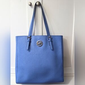 Michael Kors Blue Tote Bag, 14x15, 23.5" Length With Strap. EUC.